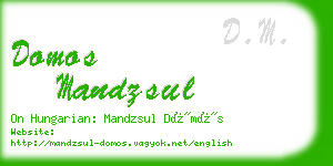 domos mandzsul business card